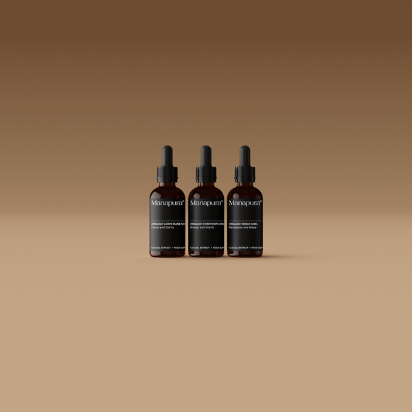 Mushroom Trio by Manapura | The Best, Pure, Clinical-Grade Longevity & Nootropic Supplements | Free Shipping