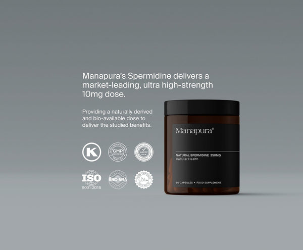 Purest Spermidine by Manapura | The Best, Pure, Clinical-Grade Longevity & Nootropic Supplements | Free Shipping